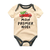 Custom Baby's First Noël Christmas Outfit French Baby Christmas Bodysuit Cozy Winter Newborn Christmas Unisex Infant Clothing Personalized Family Holiday Outfit